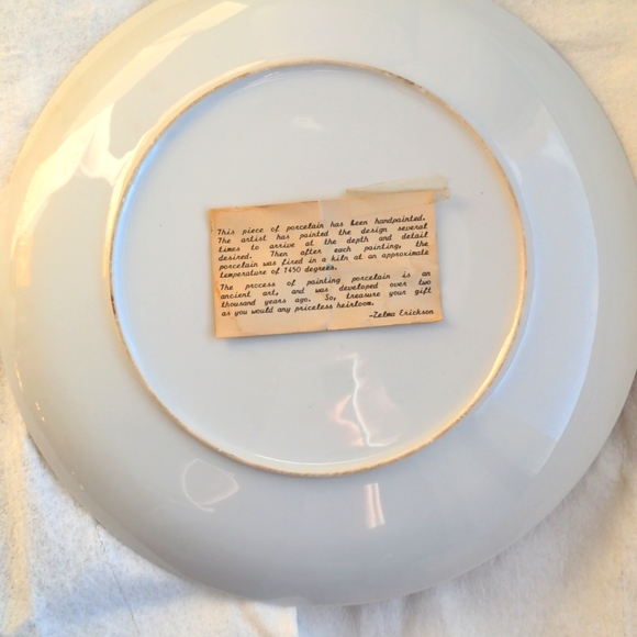 Decorative plate , Vintage, Handpainted 10+" Excellent condition one of a kind - Picture 7 of 8